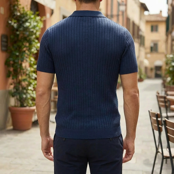 Camisa Polo para Hombre - Ajuste Musculoso con Cremallera
