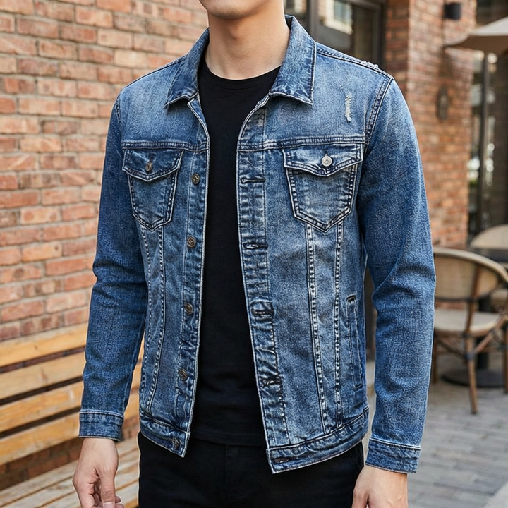 Actitud Biker - Chaqueta de Denim para Hombres