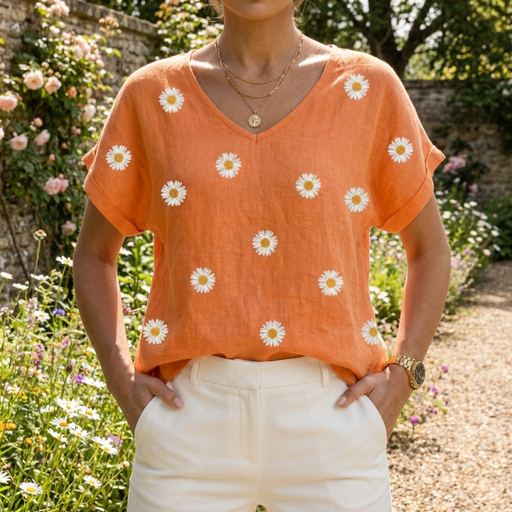 Blusa Casual con Cuello en V para Mujeres