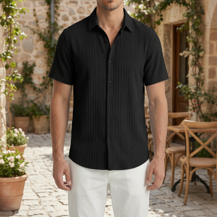 Camisa de Manga Corta con Botones para Hombres