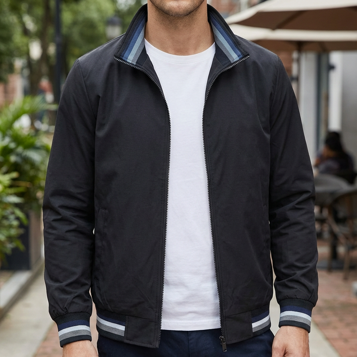 Chaqueta Bomber Casual con Cremallera Completa para Hombres