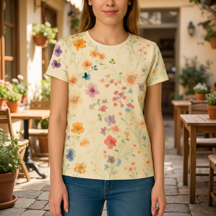 Camiseta Estampada Floral para Mujeres