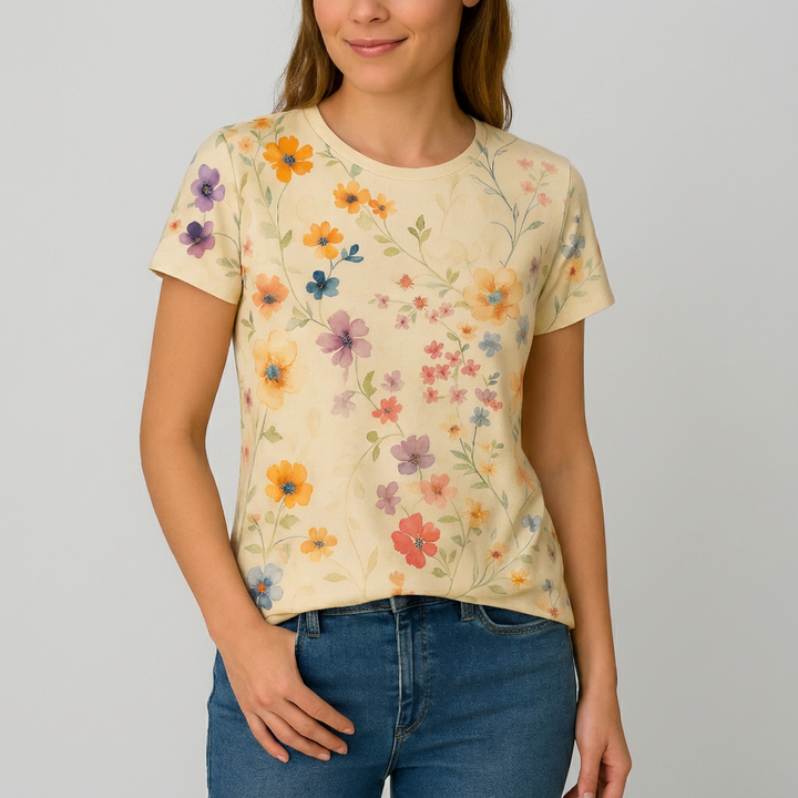 Camiseta Estampada Floral para Mujeres