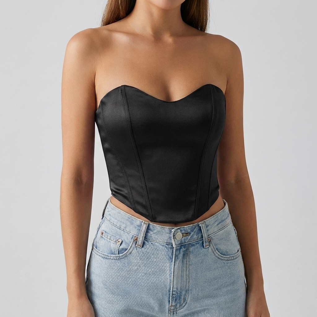 Top Crop Corset Sin Tirantes