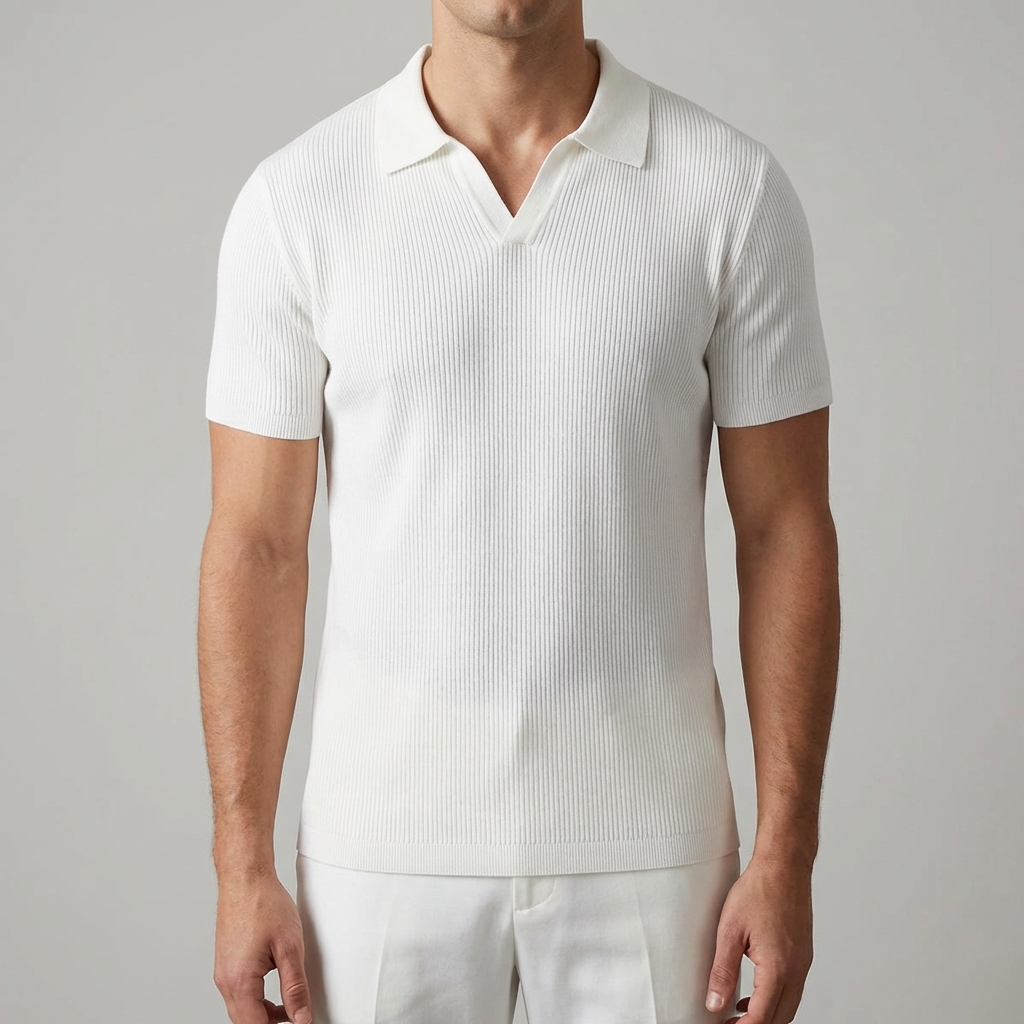 Camisa Polo Casual Sin Botones para Hombres
