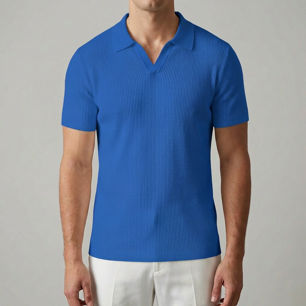 Camisa Polo Casual Sin Botones para Hombres