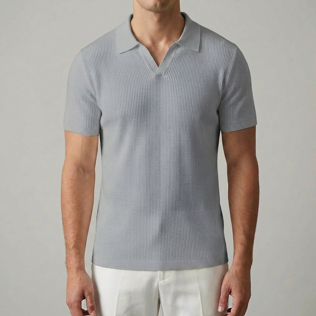 Camisa Polo Casual Sin Botones para Hombres