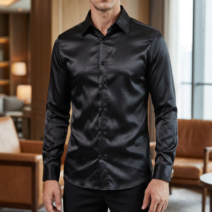 Camisas de Manga Larga Brillantes para Negocios para Hombres