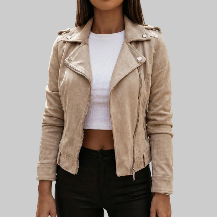 Chaqueta de Cuero Corta Trendy para Mujeres