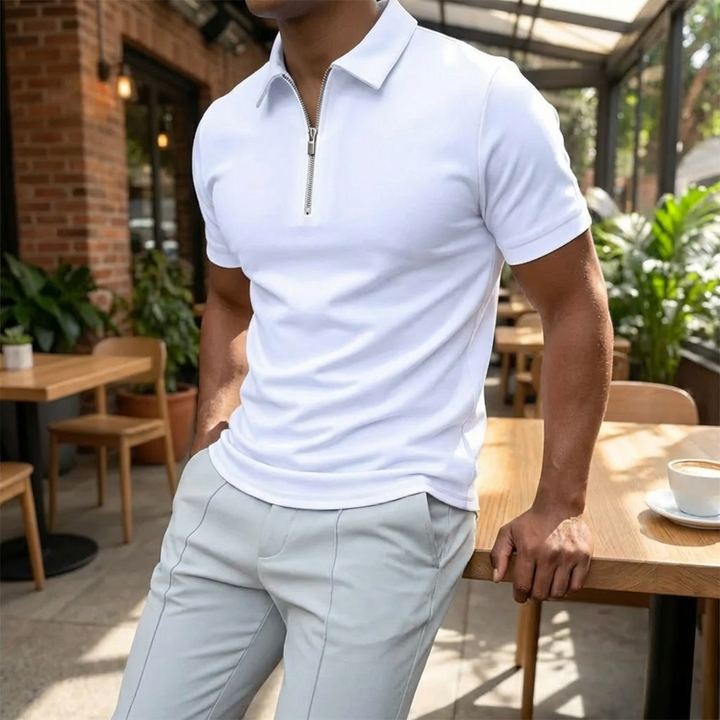 Sophisticación Moderna - Polo con Cuello Zip para Hombres