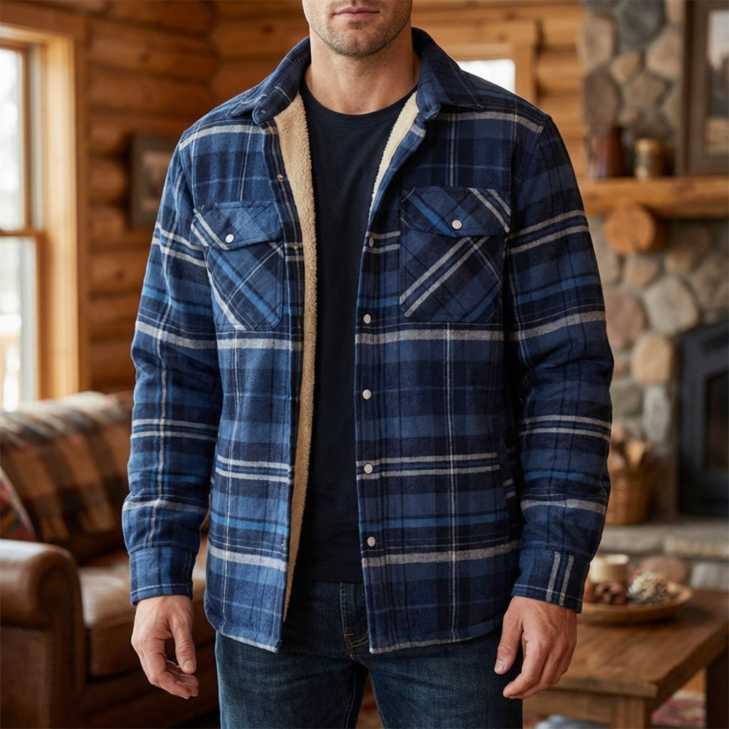 Chaqueta de Invierno a Cuadros para Hombres
