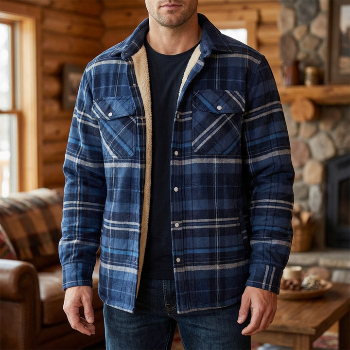 Chaqueta de Invierno a Cuadros para Hombres