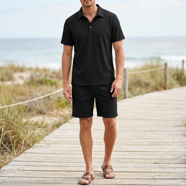 Camisa de Manga Corta de Twill para Hombres