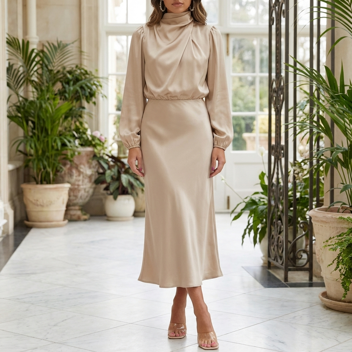 Vestido de Noche de Satén Elegante para Mujeres