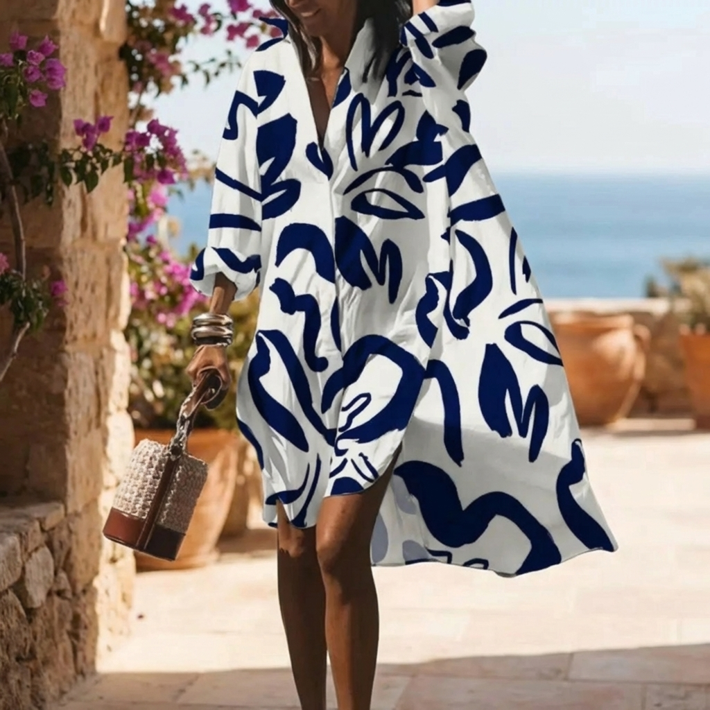 Vestido de Verano Mujer Talla Grande con Estampado Boho