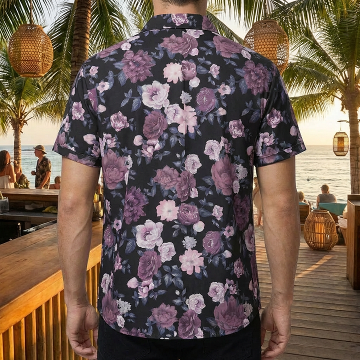 Camisa Hawaiana con Impresión de Flores 3D para Hombres