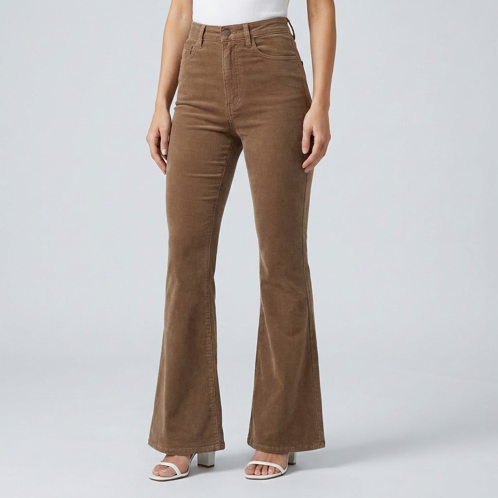 Pantalones de Pana Anchos a la Moda para Mujeres