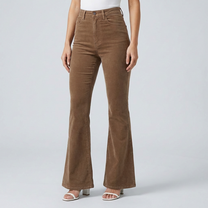 Pantalones de Pana Anchos a la Moda para Mujeres