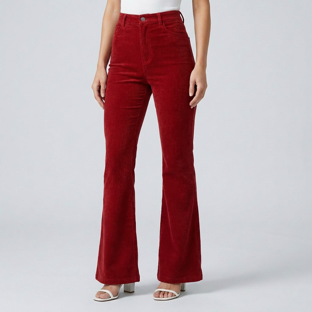 Pantalones de Pana Anchos a la Moda para Mujeres