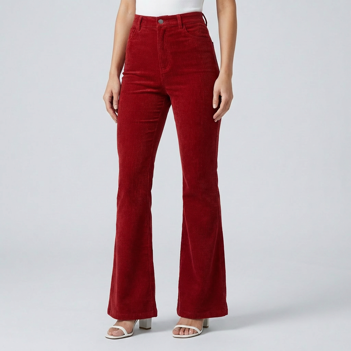 Pantalones de Pana Anchos a la Moda para Mujeres