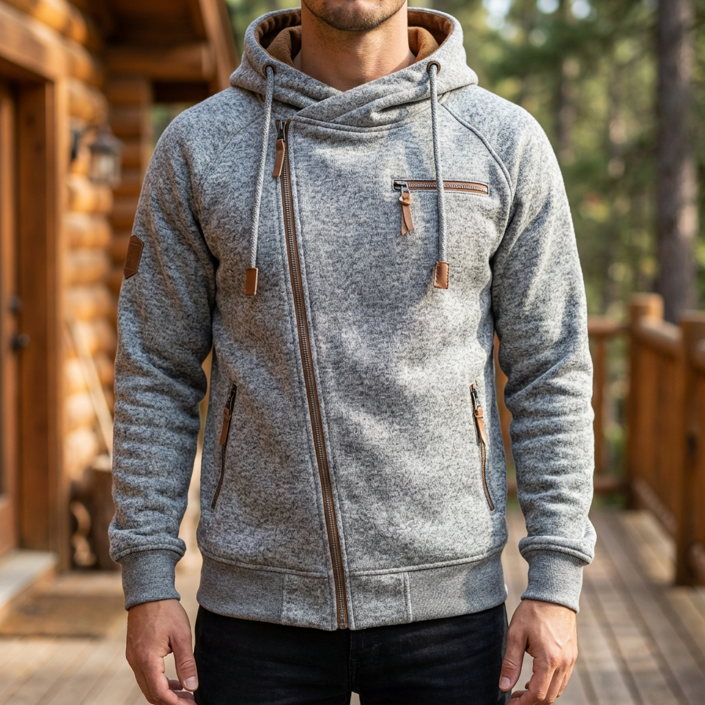 Chaqueta de Sudadera con Capucha de Forro Polar Casual para Hombres