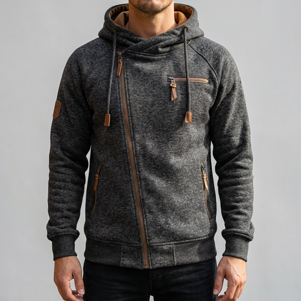 Chaqueta de Sudadera con Capucha de Forro Polar Casual para Hombres