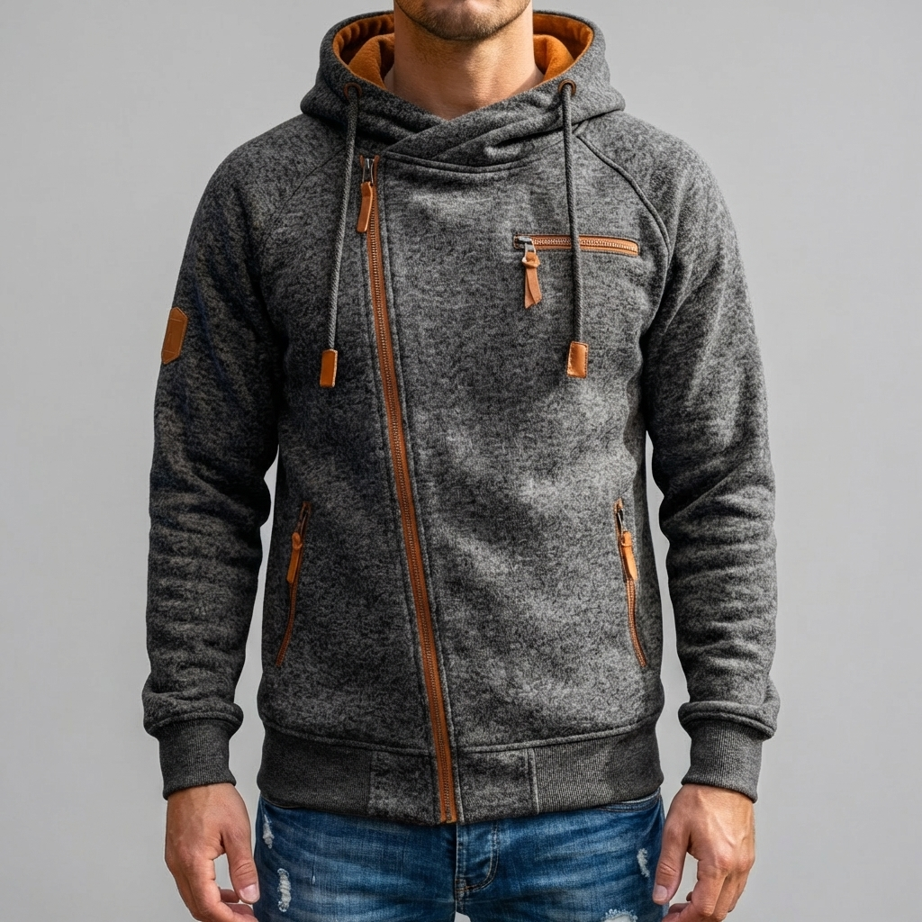 Chaqueta de Sudadera con Capucha de Forro Polar Casual para Hombres