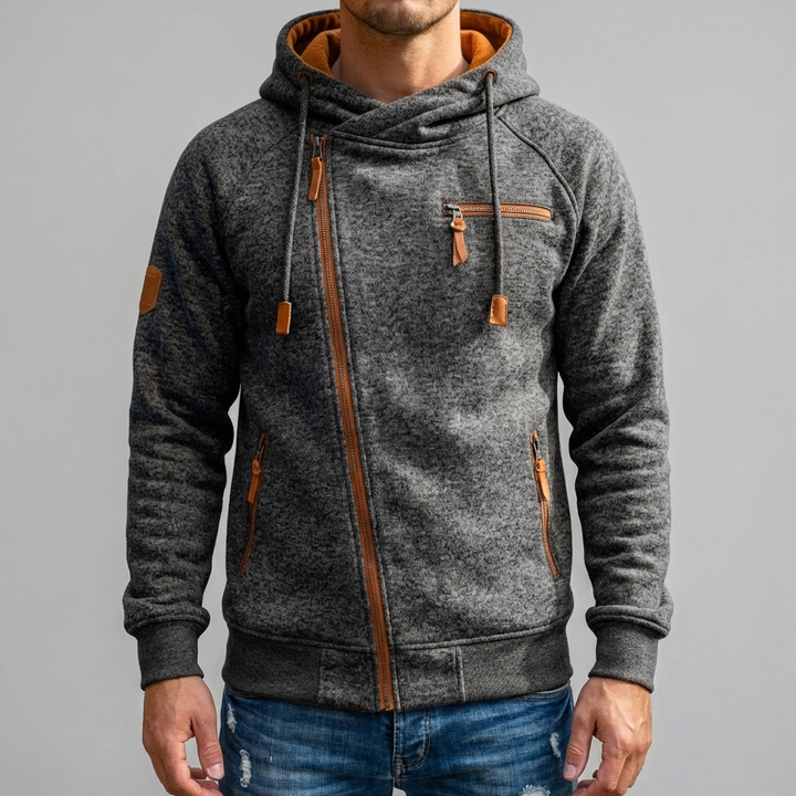 Chaqueta de Sudadera con Capucha de Forro Polar Casual para Hombres