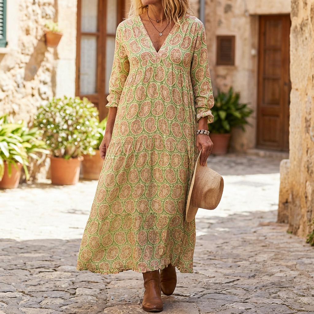 Vestido Maxi Geométrico Bohowaves