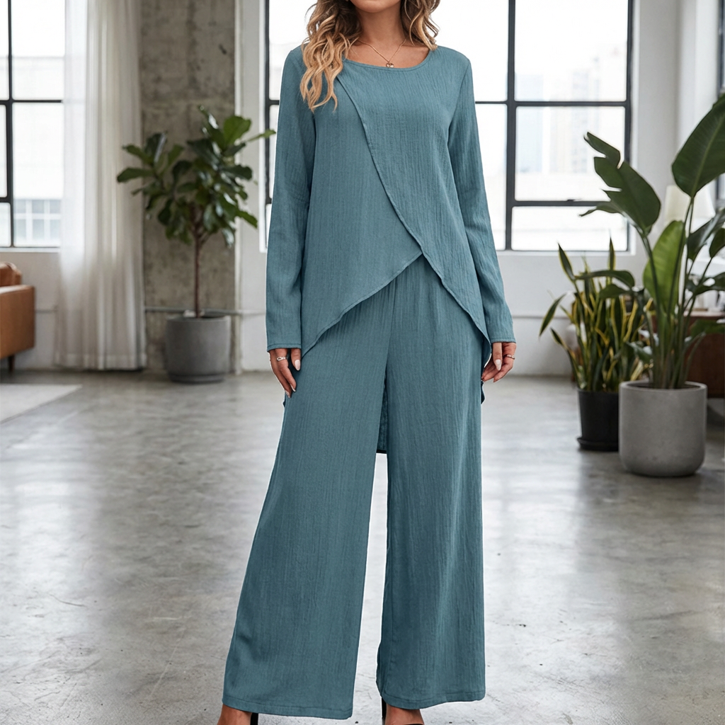 Conjunto de Pantalón Dos Piezas Elegante para Mujeres
