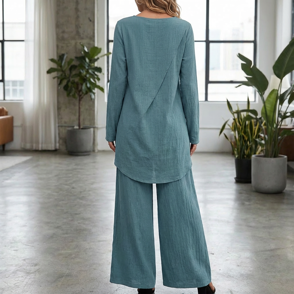 Conjunto de Pantalón Dos Piezas Elegante para Mujeres