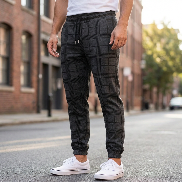 Pantalones Jogger Slim Fit a Cuadros para Hombres