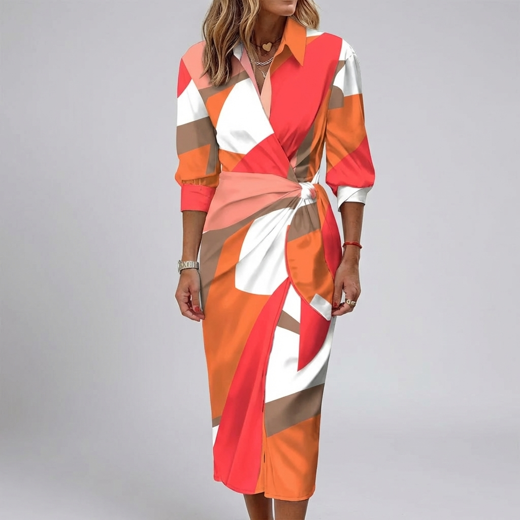 Vestido Maxi Envolvente de Verano para Mujeres con Collar
