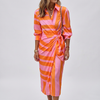 Vestido Maxi Envolvente de Verano para Mujeres con Collar