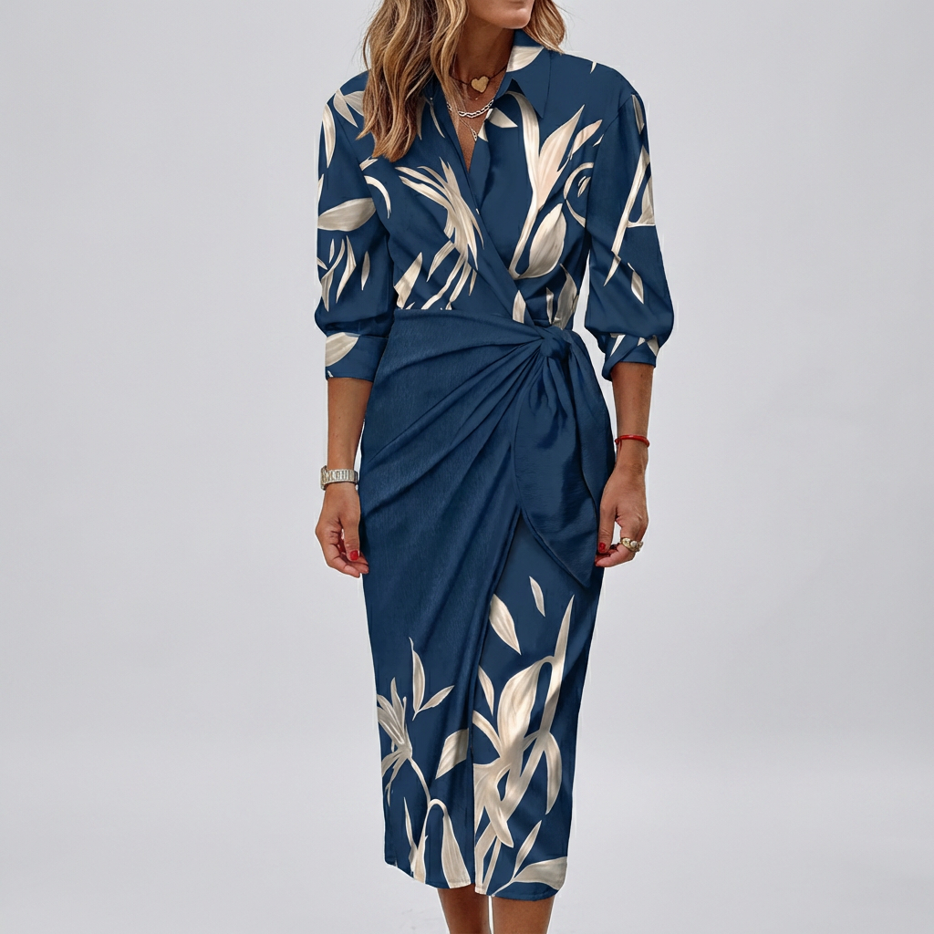 Vestido Maxi Envolvente de Verano para Mujeres con Collar