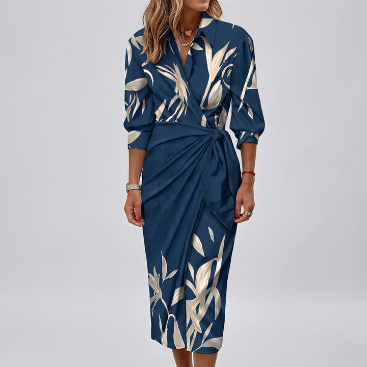Vestido Maxi Envolvente de Verano para Mujeres con Collar