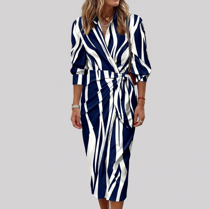 Vestido Maxi Envolvente de Verano para Mujeres con Collar