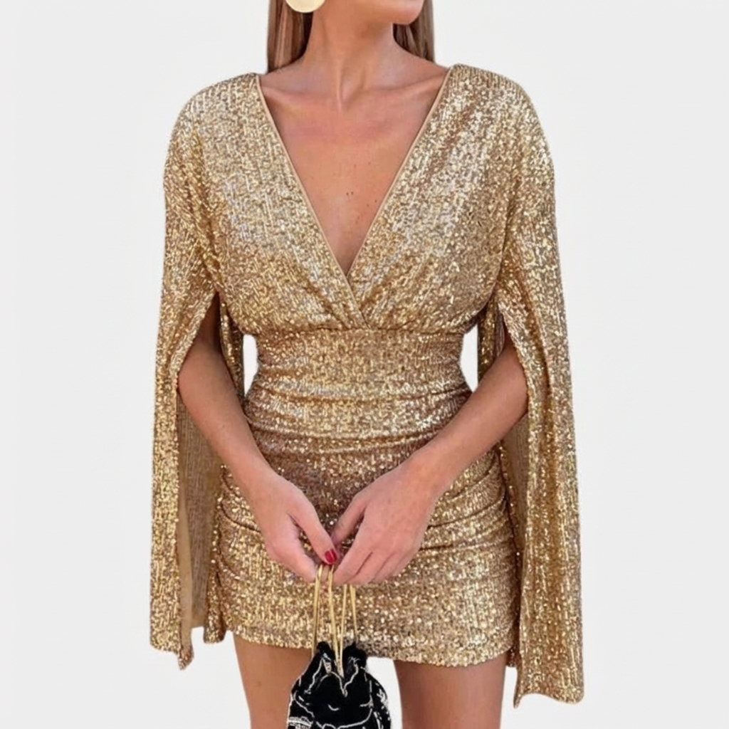 Vestido Glamour con Detalles Brillantes