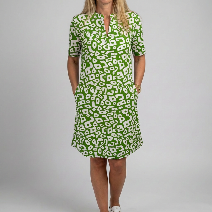 Vestido de Playa con Cuello en V y Bolsillos Prácticos para Mujeres