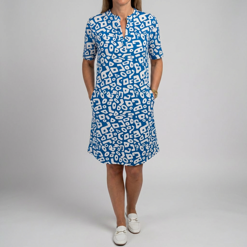 Vestido de Playa con Cuello en V y Bolsillos Prácticos para Mujeres