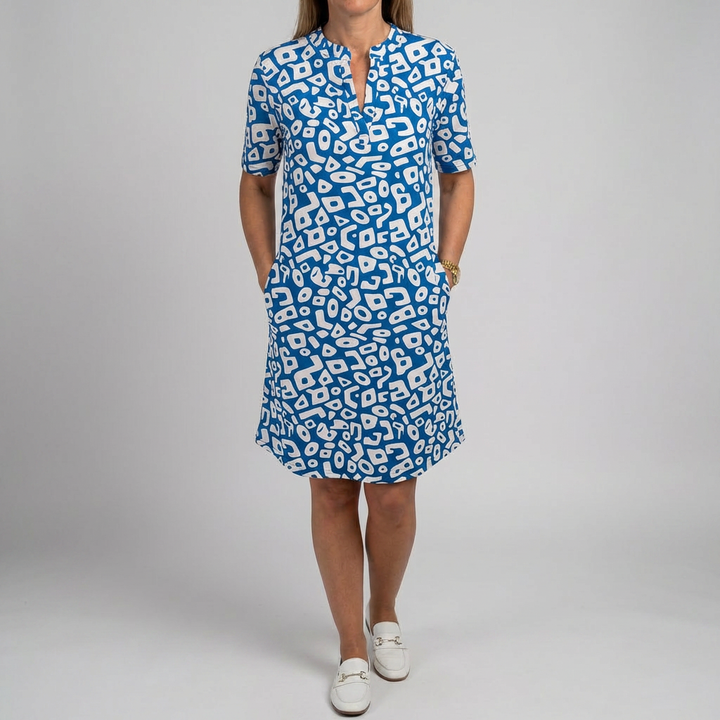Vestido de Playa con Cuello en V y Bolsillos Prácticos para Mujeres