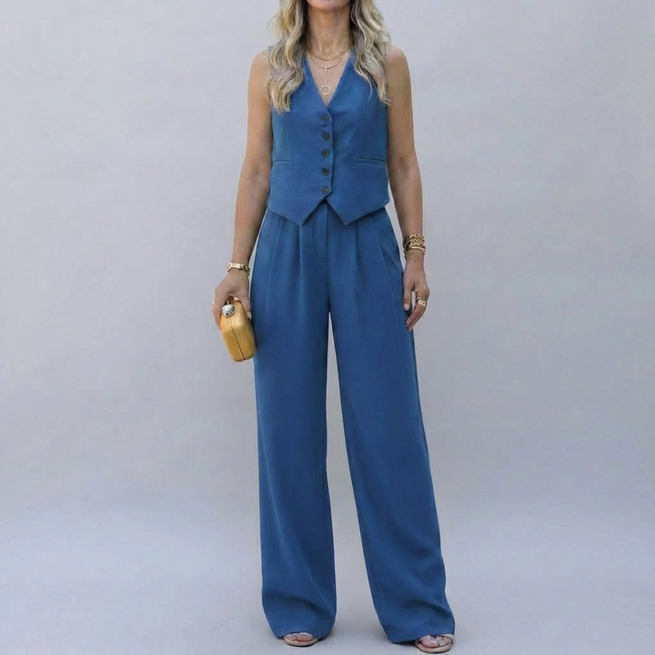 Conjunto de Blazer Sin Mangas Elegante para Mujeres
