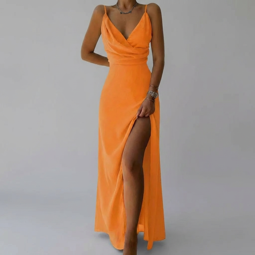 Vestido Maxi de Verano con Imagen Tropical para Mujeres