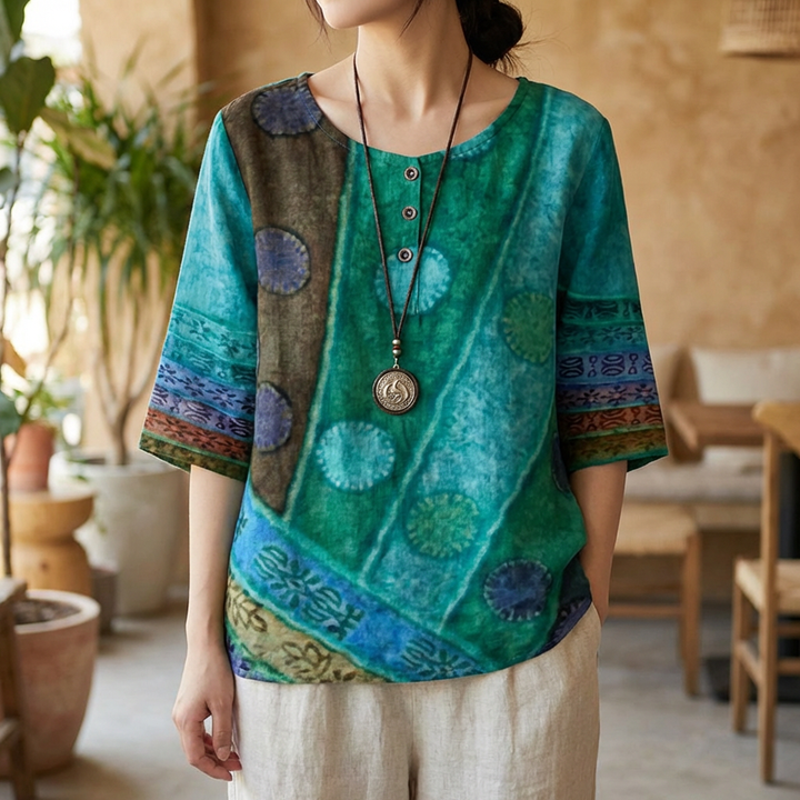 Top Elegante de Cuello Redondo para Mujeres