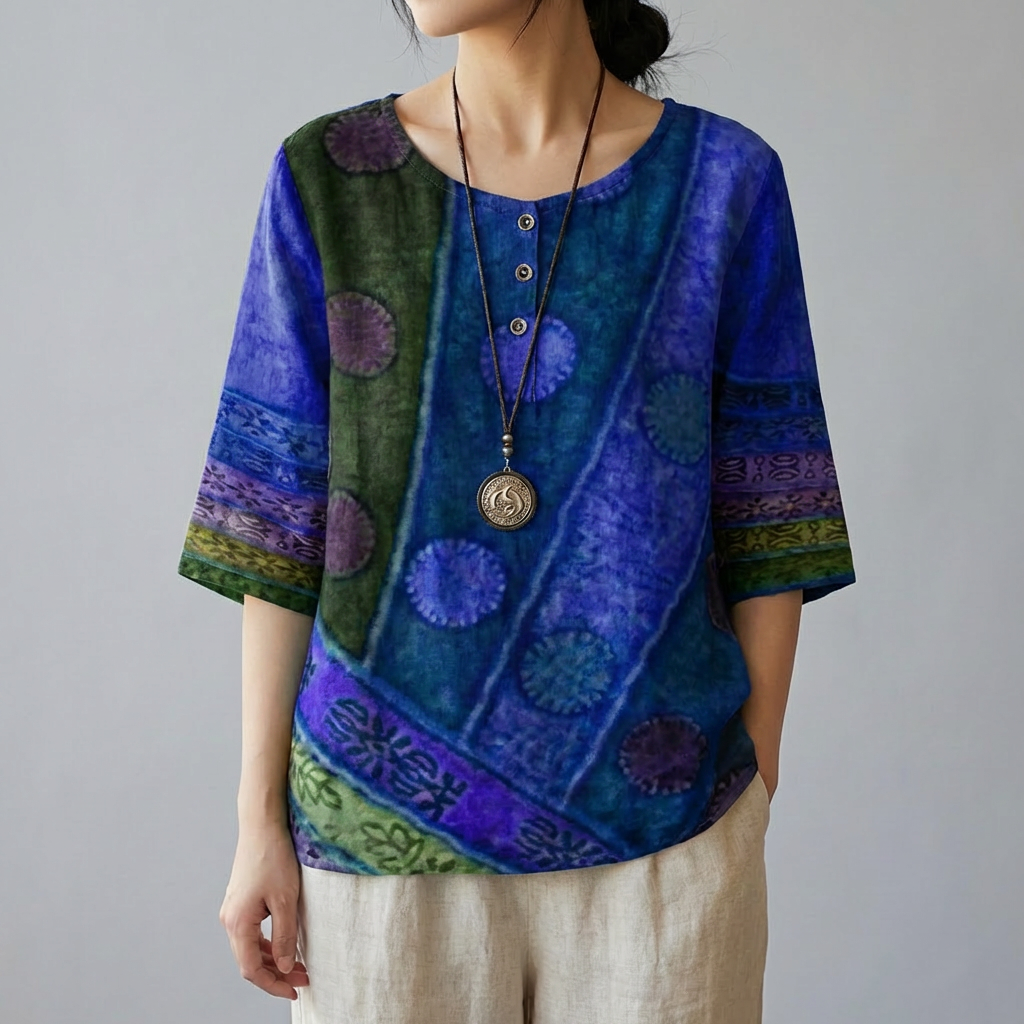 Top Elegante de Cuello Redondo para Mujeres