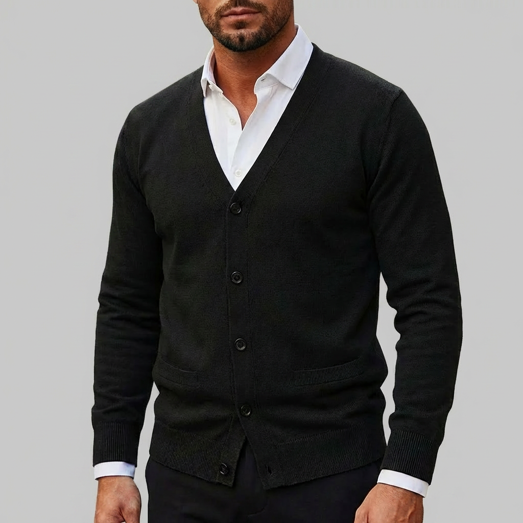Suéter de Cardigan de Punto para Hombres