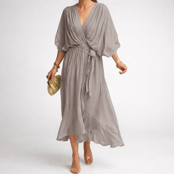 Vestido Elegante con Escote en V para Mujeres