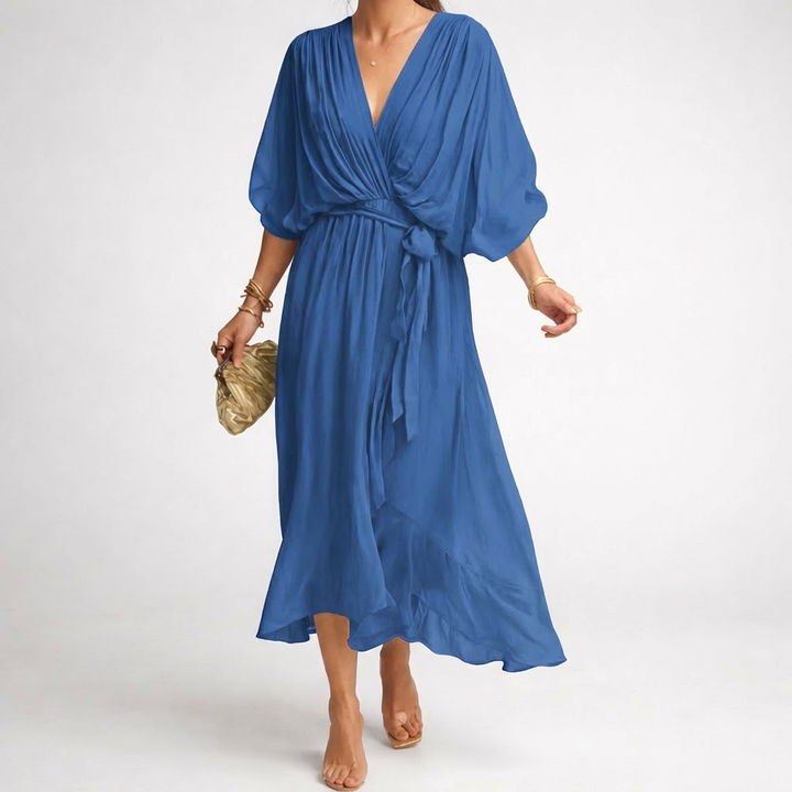 Vestido Elegante con Escote en V para Mujeres