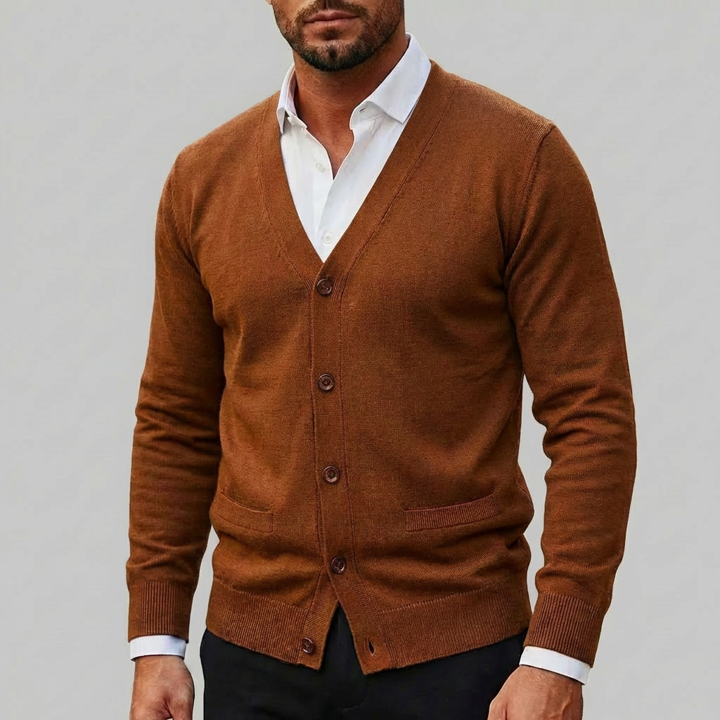 Suéter de Cardigan de Punto para Hombres