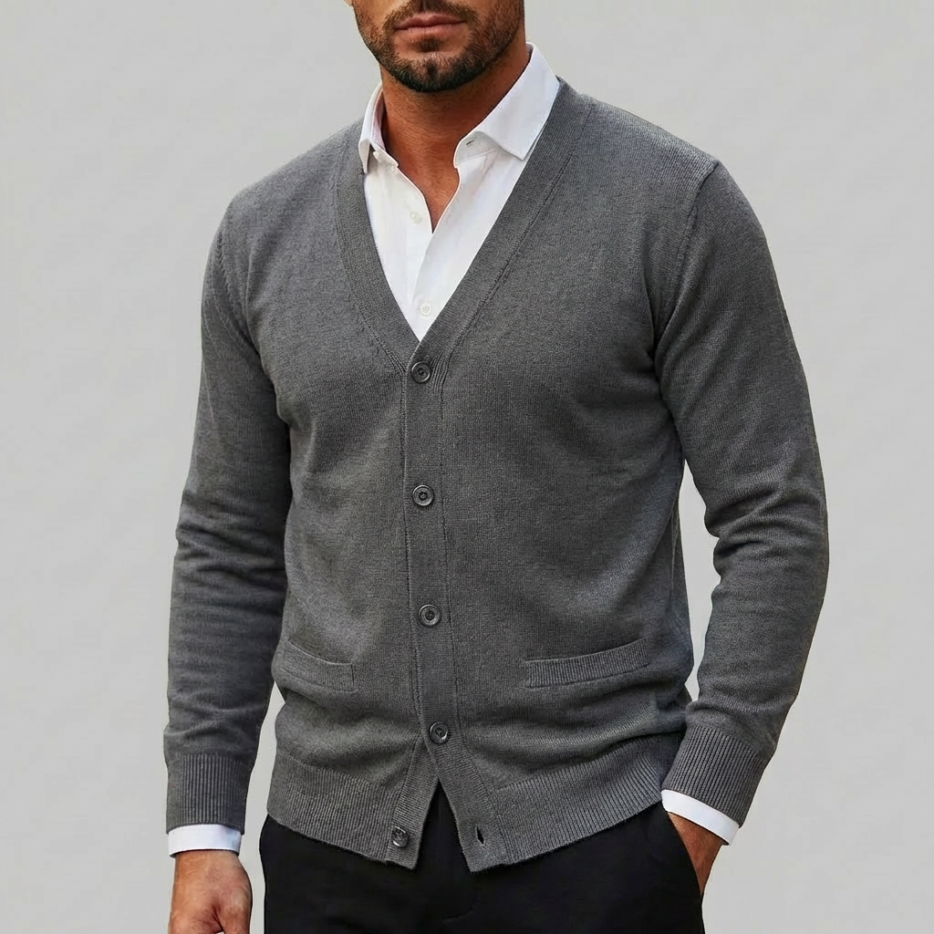 Suéter de Cardigan de Punto para Hombres